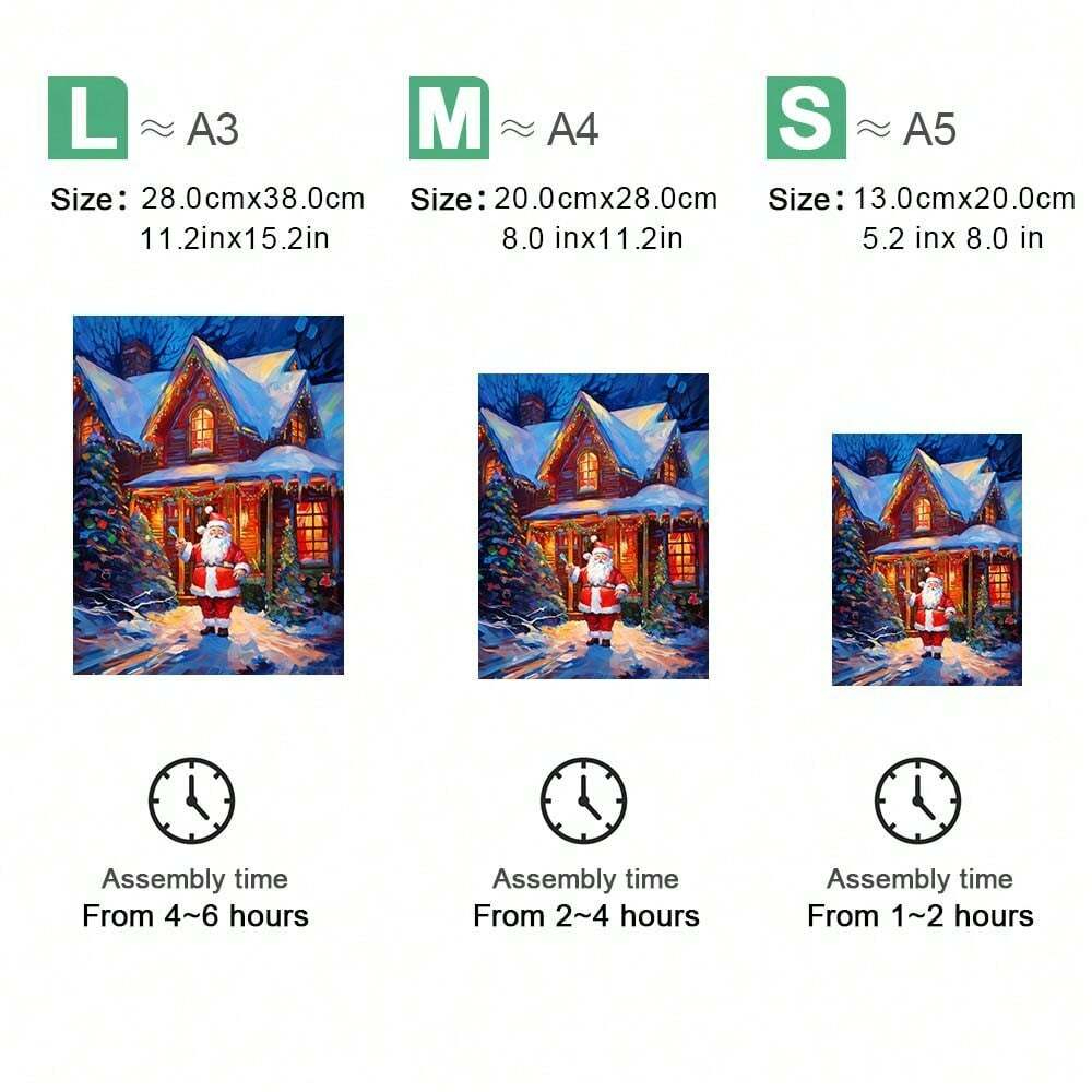Winter House With Santa Claus - Wooden Jigsaw Puzzles