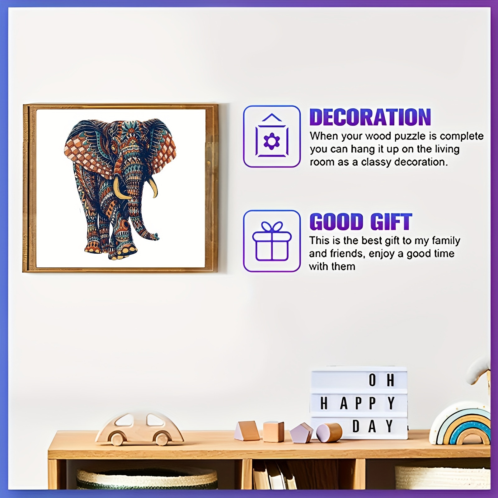 Unique Elephant- Wooden Jigsaw Puzzles