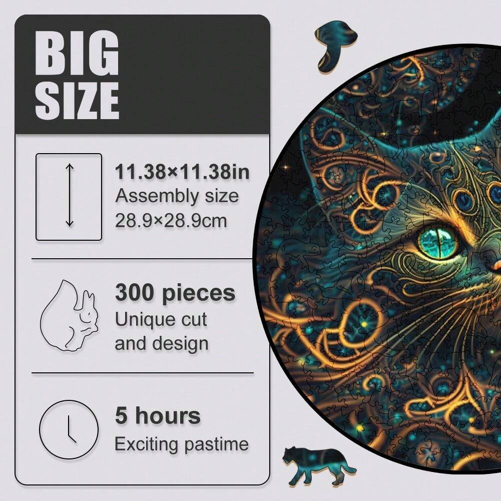 Mysterious Cat - Wooden Jigsaw Puzzle