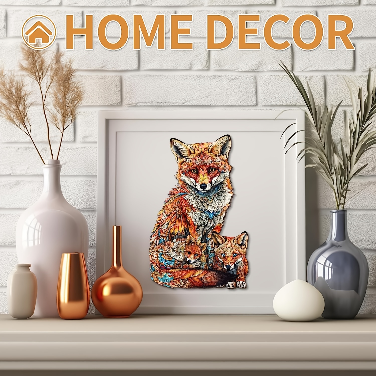 Warm Fox Family - Wooden Jigsaw Puzzle