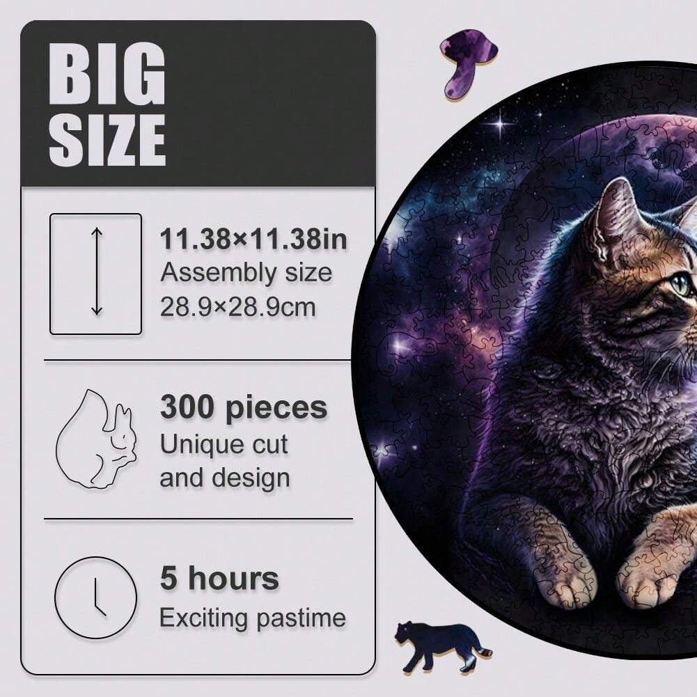  Mysterious Handsome Cat - Wooden Jigsaw Puzzle