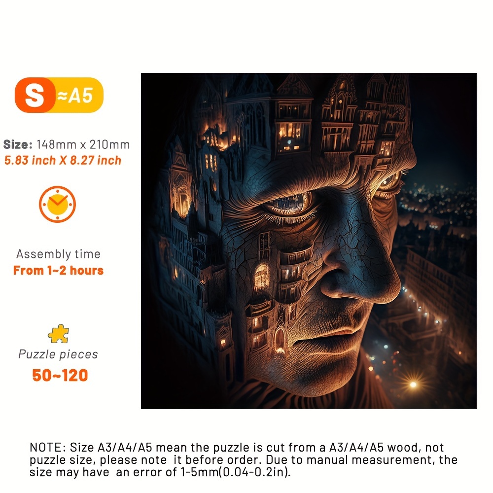 Face City - Wooden Jigsaw Puzzle