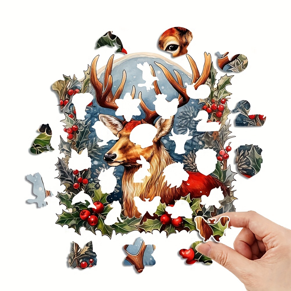 Christmas Elk Gift - Wooden Jigsaw Puzzles
