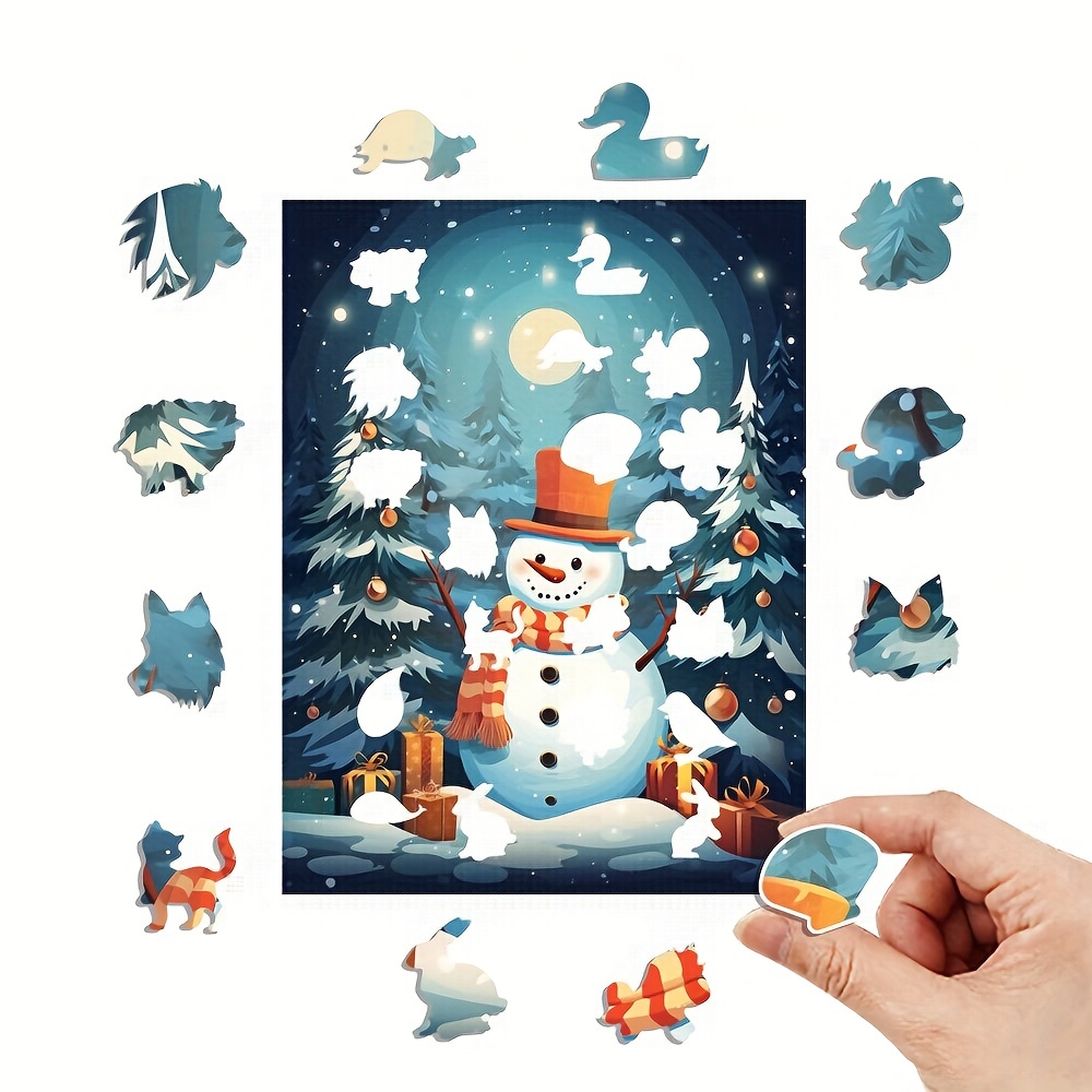 Christmas Thanksgiving Snowman - Wooden Jigsaw Puzzles