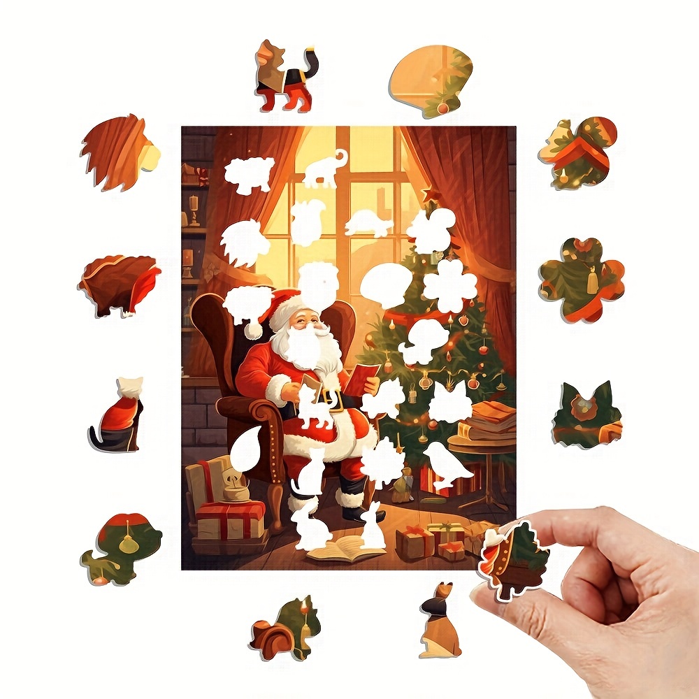 Thanksgiving Tree Santa Claus- Wooden Jigsaw Puzzles