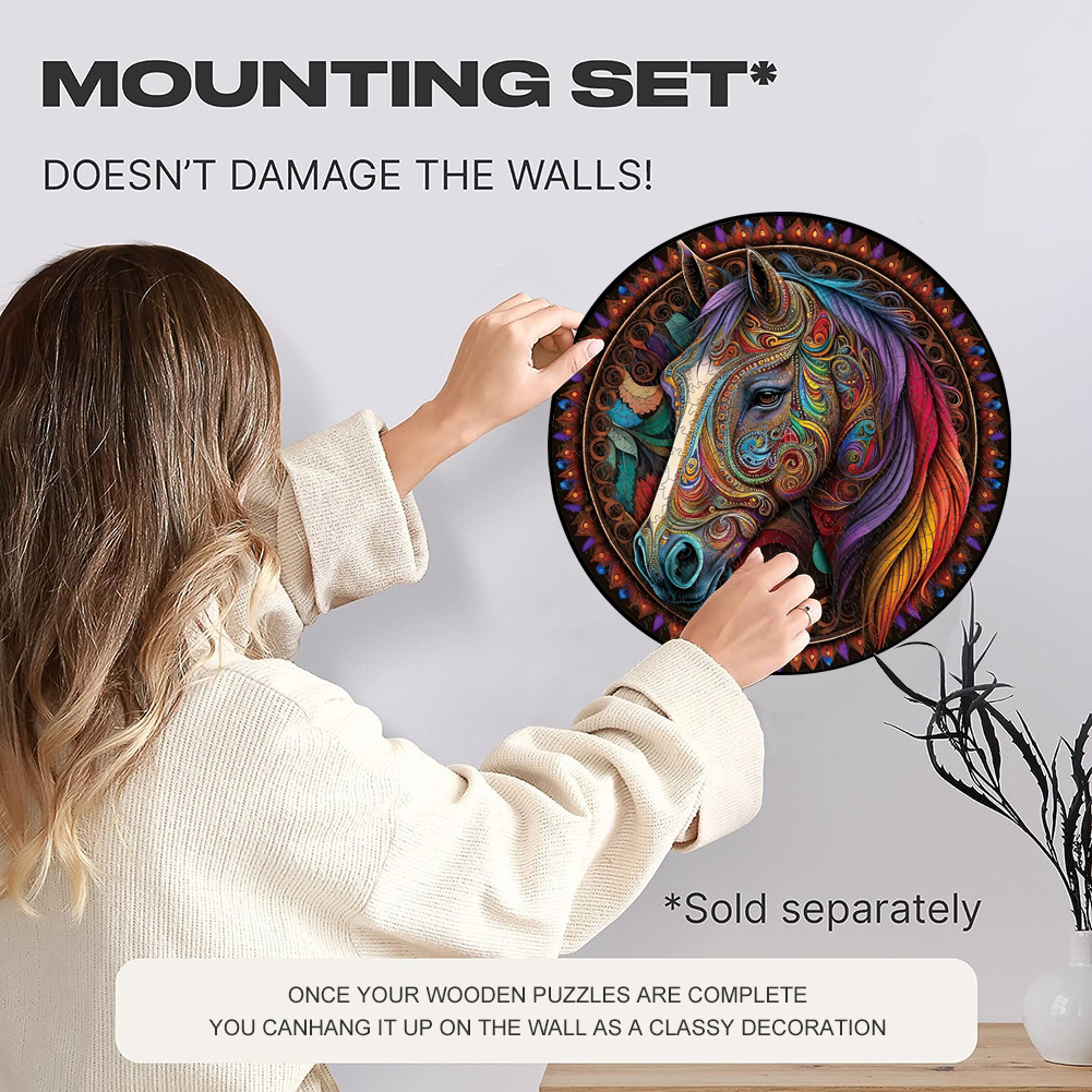 Mandala Horse - Wooden Jigsaw Puzzle