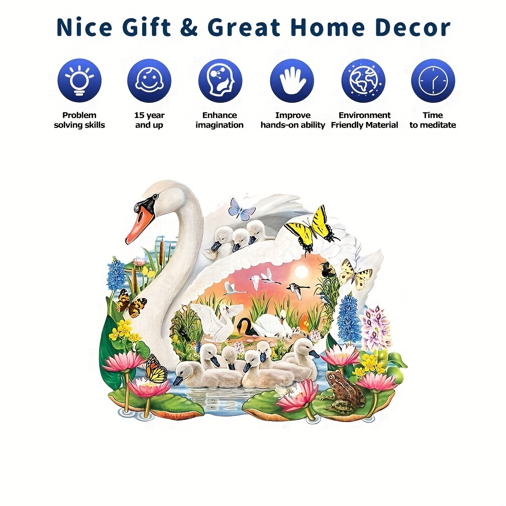 Swan In The Lake - Wooden Jigsaw Puzzles