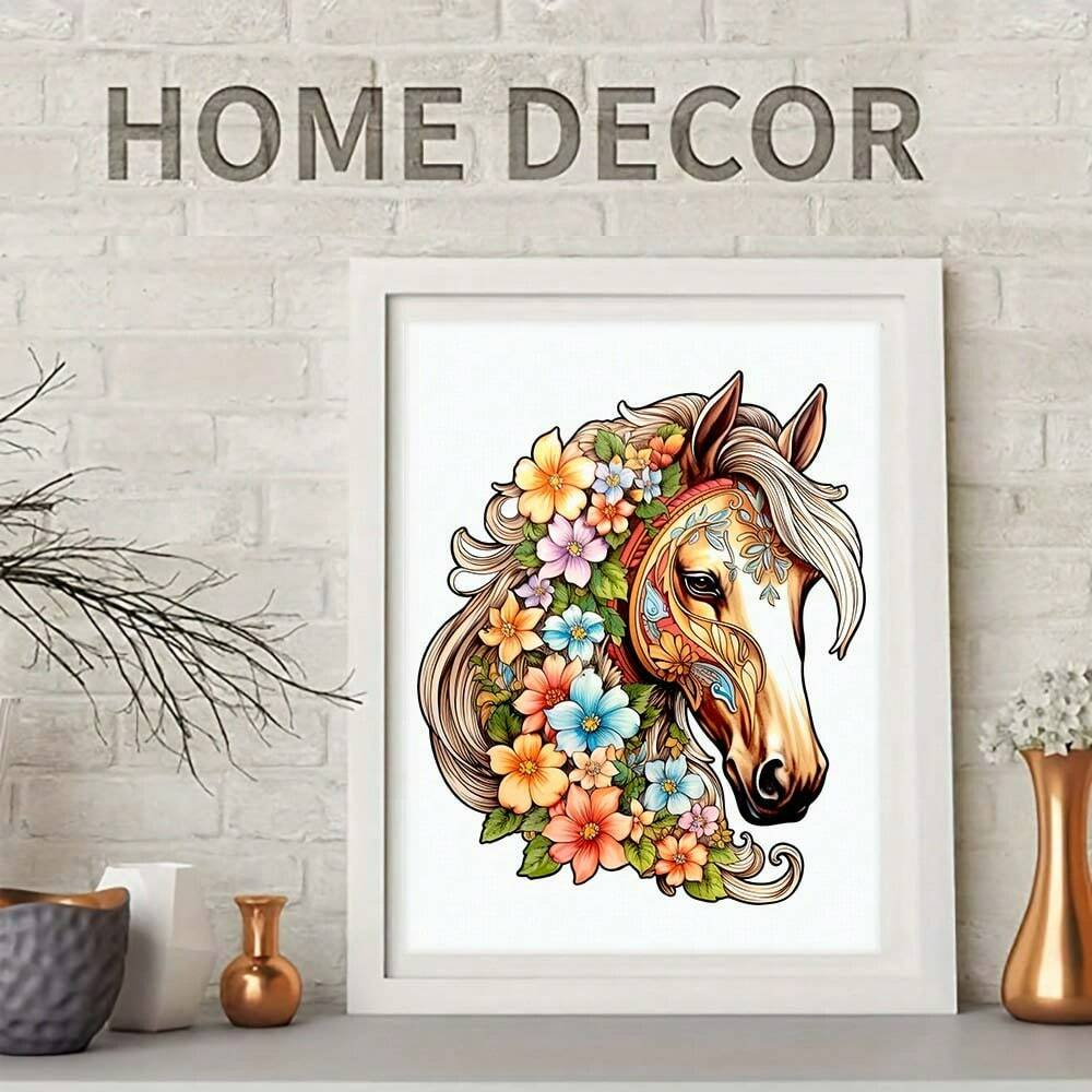 Flower With Horse - Wooden Jigsaw Puzzles