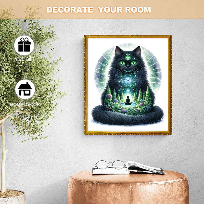 Rubbyoo Majestic Sorcerer Cat | Guardian Of The Arcane -4 Wooden Jigsaw Puzzle