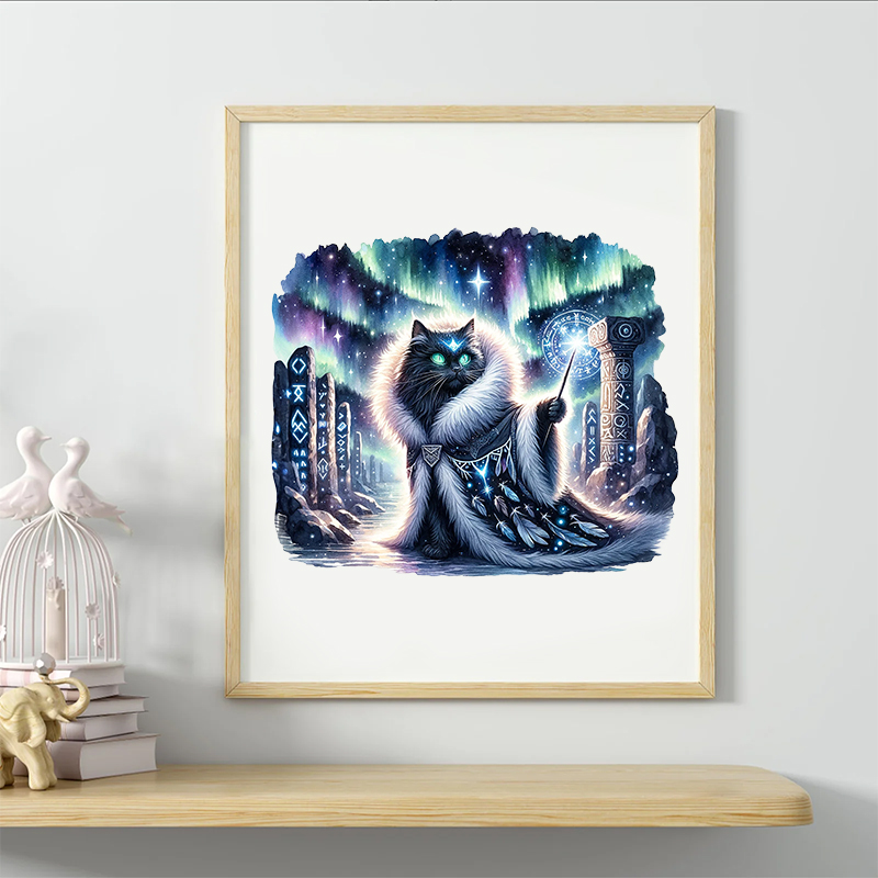 Rubbyoo Majestic Sorcerer Cat | Guardian Of The Arcane - Wooden Jigsaw Puzzle