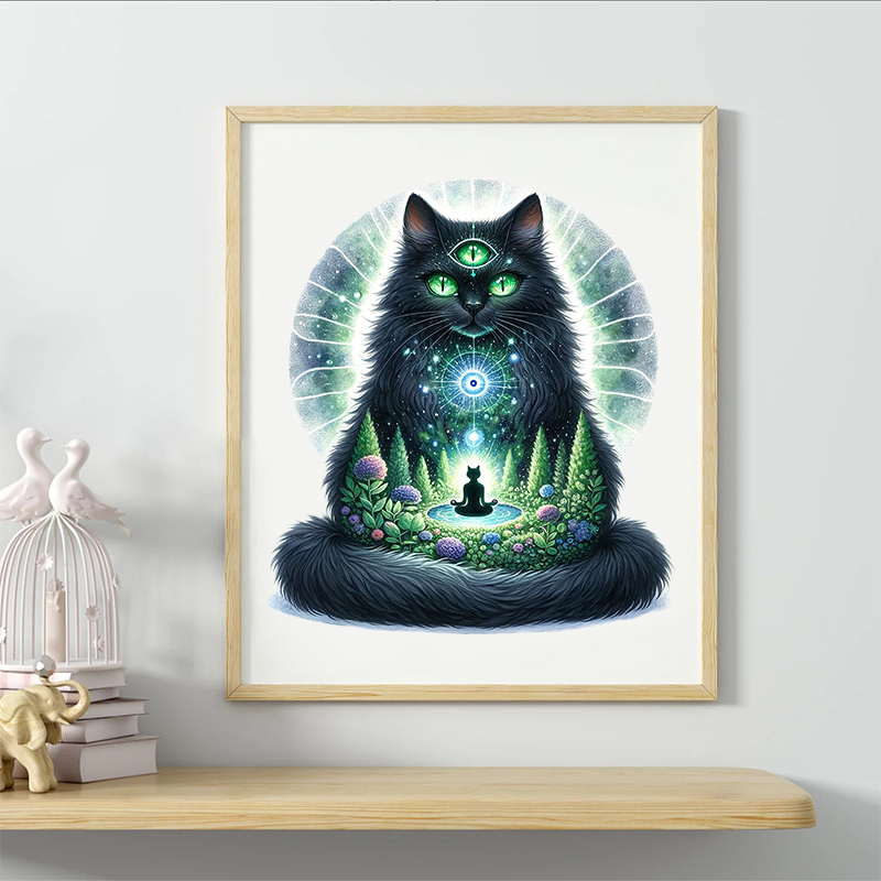 Rubbyoo Majestic Sorcerer Cat | Guardian Of The Arcane -4 Wooden Jigsaw Puzzle