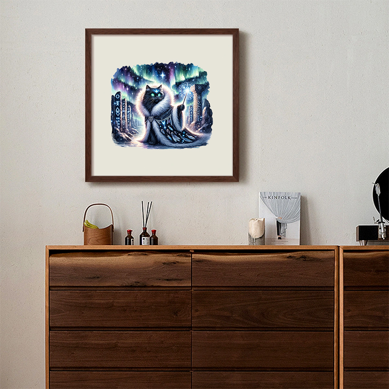 Rubbyoo Majestic Sorcerer Cat | Guardian Of The Arcane - Wooden Jigsaw Puzzle