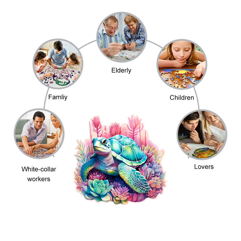 Rubbyoo turtle -1 Wooden Jigsaw Puzzle