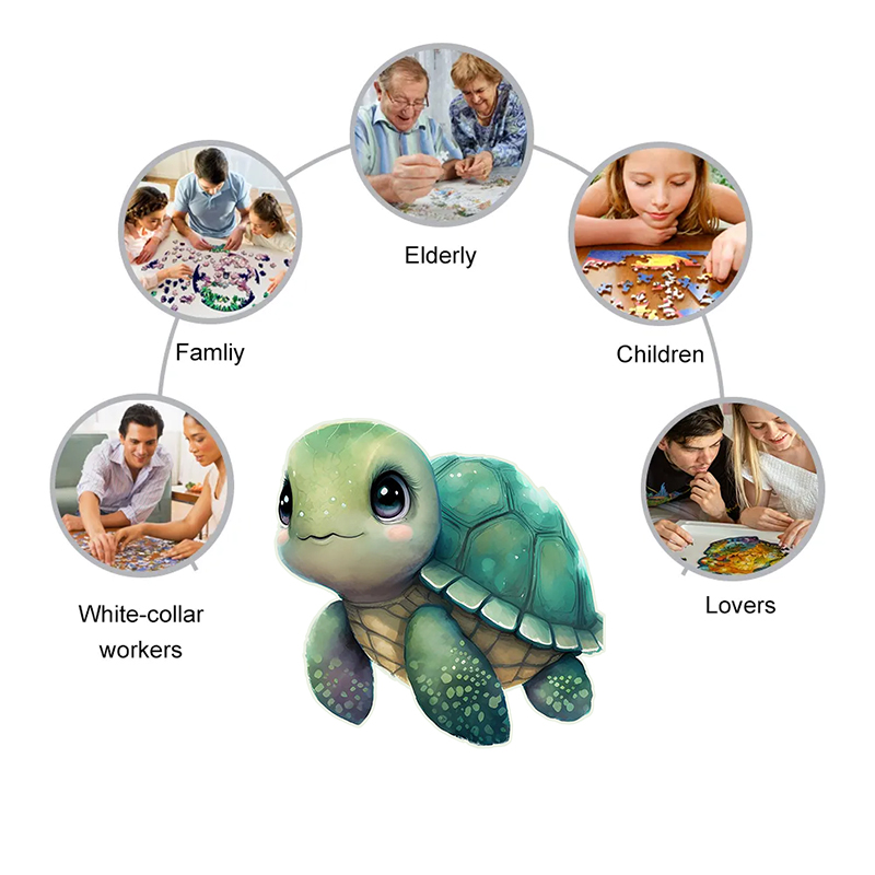 Rubbyoo bany turtle -1 Wooden Jigsaw Puzzle