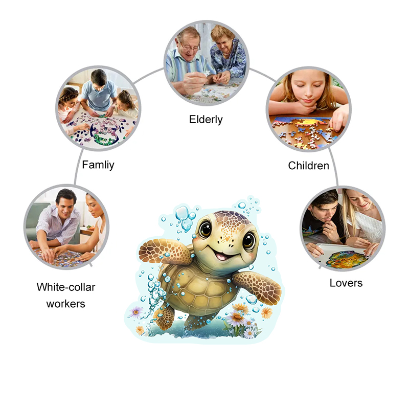 Rubbyoo bany turtle -2 Wooden Jigsaw Puzzle