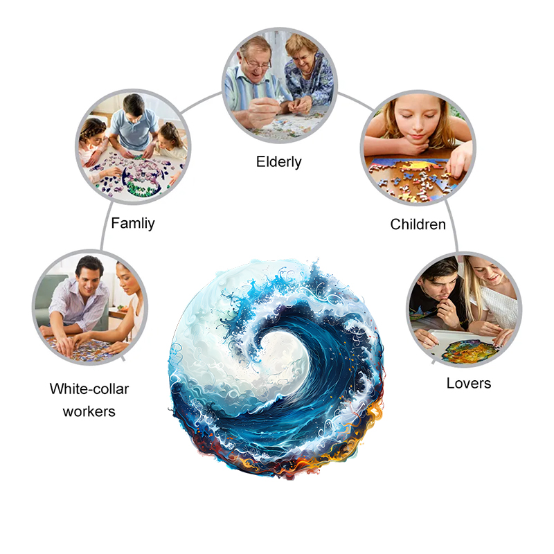 Rubbyoo Marine life in ocean - Wooden Jigsaw Puzzle