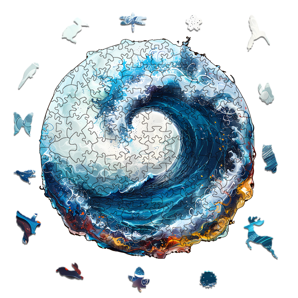 Rubbyoo Marine life in ocean - Wooden Jigsaw Puzzle