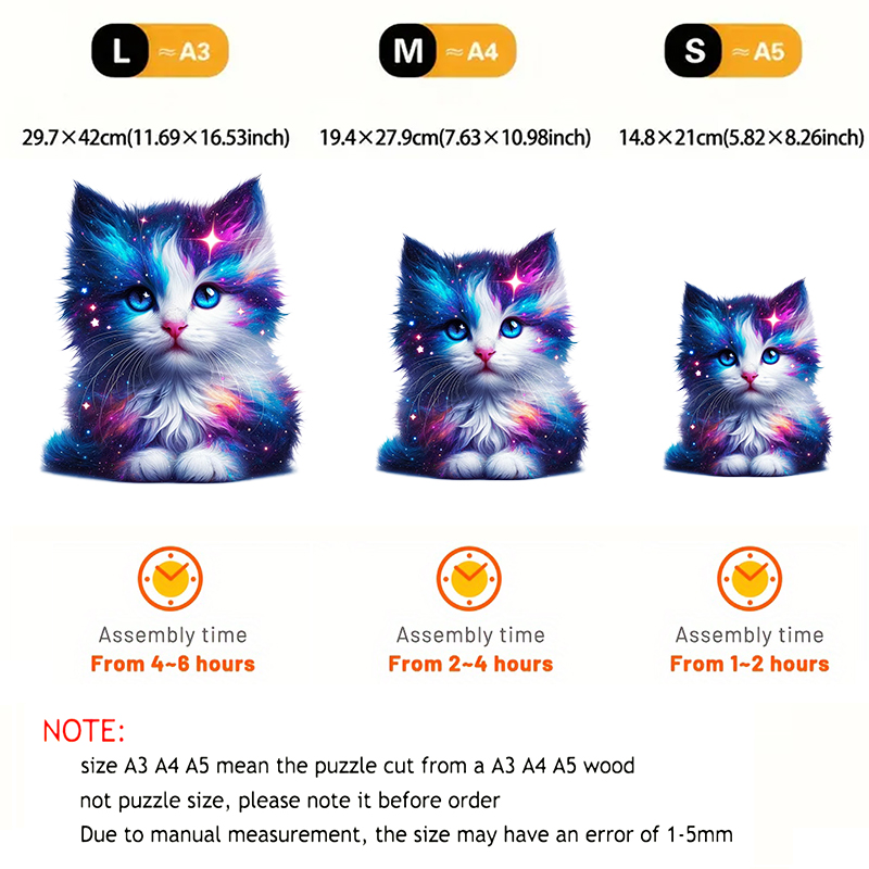 Rubbyoo Cosmic Garden Cat -2 Wooden Jigsaw Puzzle