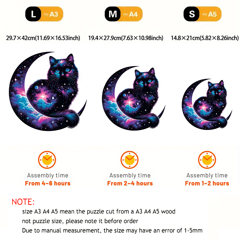 Rubbyoo Cosmic Garden Cat -4 Wooden Jigsaw Puzzle