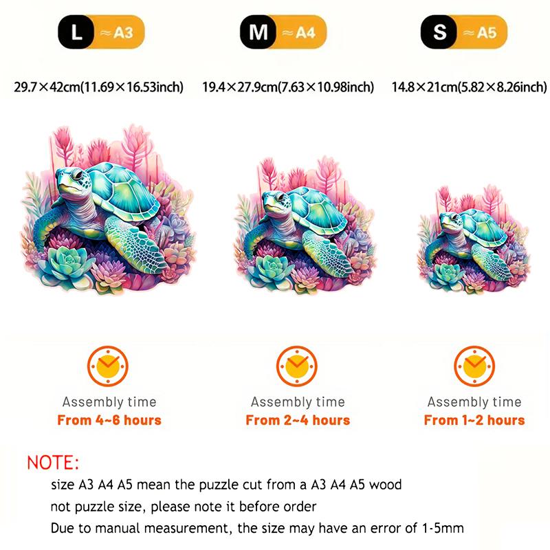 Rubbyoo turtle -1 Wooden Jigsaw Puzzle