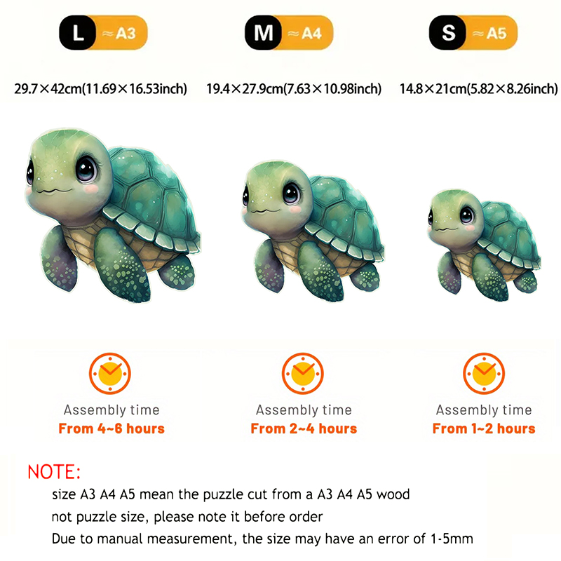 Rubbyoo bany turtle -1 Wooden Jigsaw Puzzle