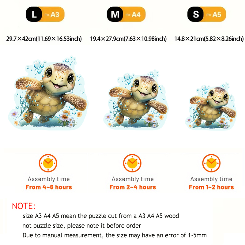 Rubbyoo bany turtle -2 Wooden Jigsaw Puzzle