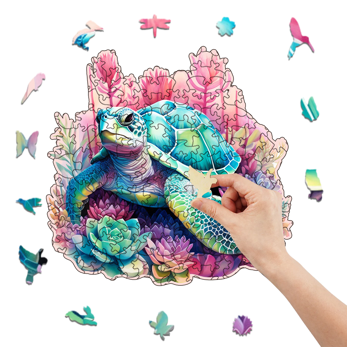 Rubbyoo turtle -1 Wooden Jigsaw Puzzle