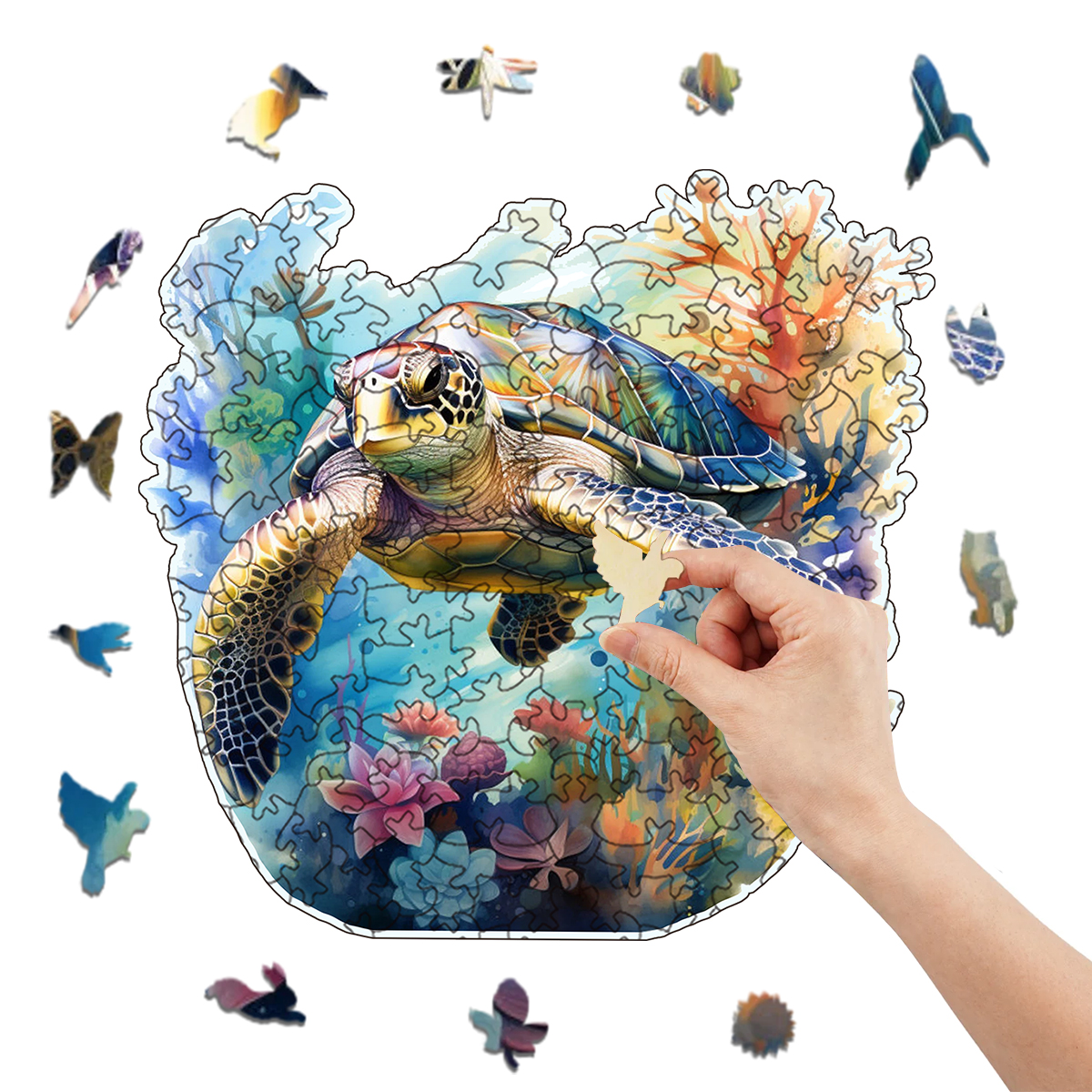 Rubbyoo turtle -2 Wooden Jigsaw Puzzle