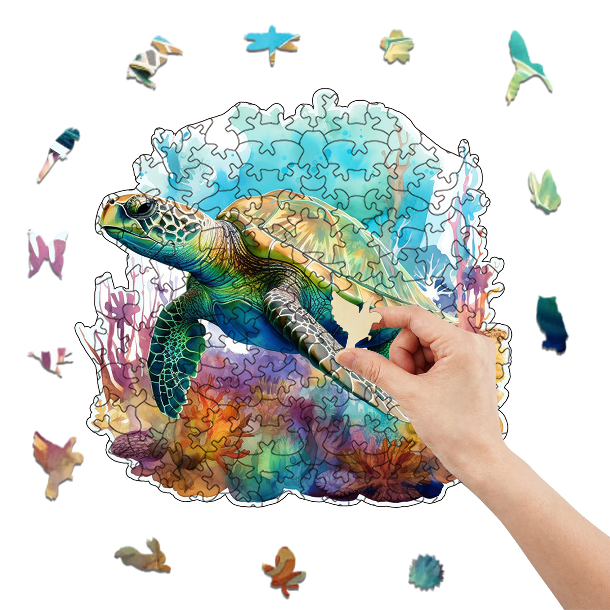 Rubbyoo turtle -3 Wooden Jigsaw Puzzle