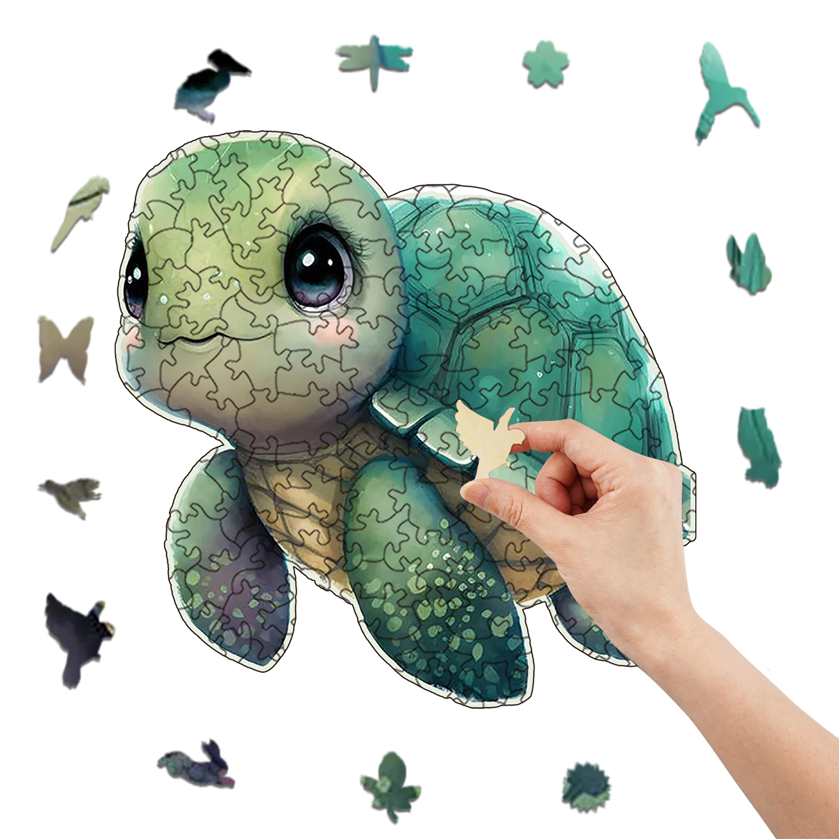 Rubbyoo bany turtle -1 Wooden Jigsaw Puzzle