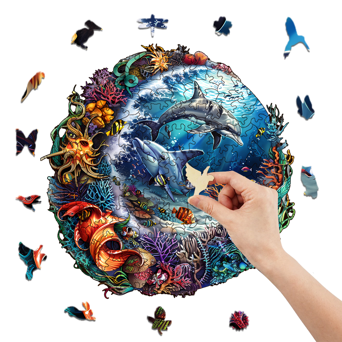 Rubbyoo Marine animals - Wooden Jigsaw Puzzle