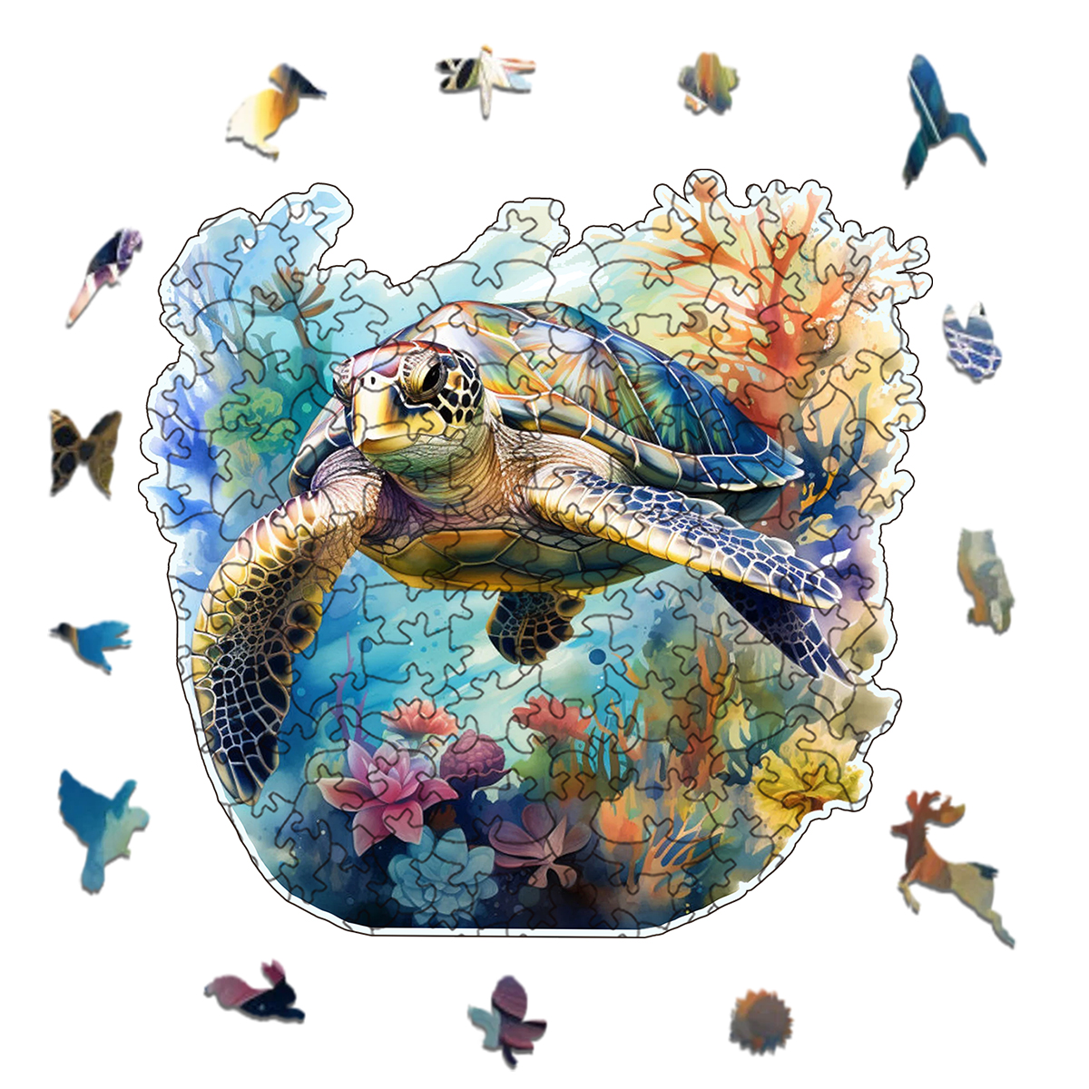 Rubbyoo turtle -2 Wooden Jigsaw Puzzle