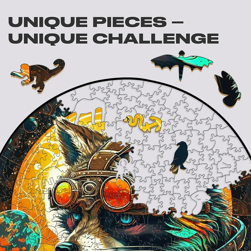 Mechanical Space Wolf - Wooden Jigsaw Puzzle
