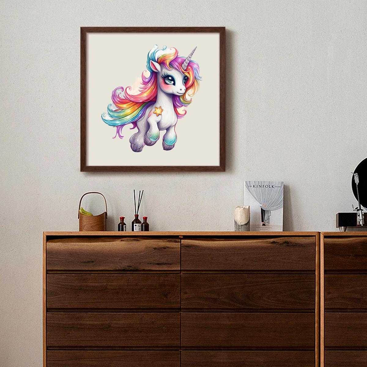 Rubbyoo Cute Unicorn With A Rainbow Mane - Wooden Jigsaw Puzzle