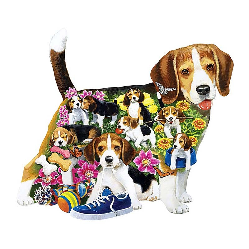 Flower Dog - Wooden Jigsaw Puzzles