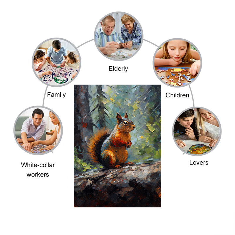 Rubbyoo Squirrel - Wooden Jigsaw Puzzle 