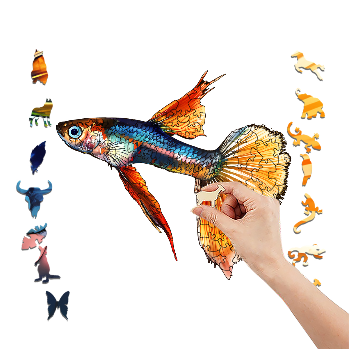 Rubbyoo Colorful tropical fish - Wooden Jigsaw Puzzle 