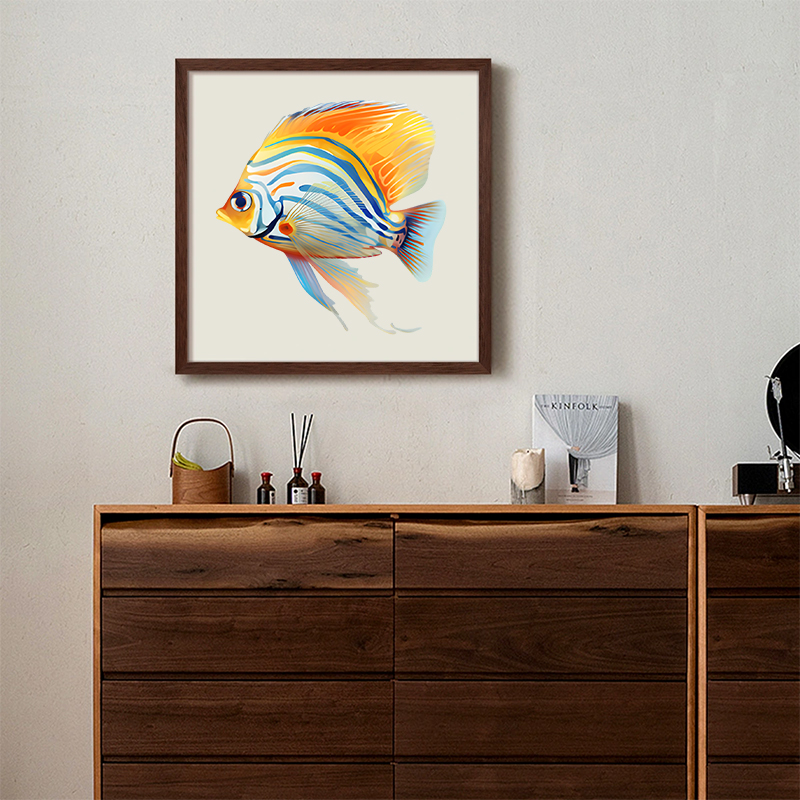 Rubbyoo Tropical Zebrasoma Fish Isolated - Wooden Jigsaw Puzzle 