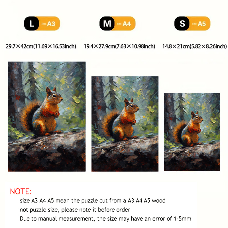 Rubbyoo Squirrel - Wooden Jigsaw Puzzle 