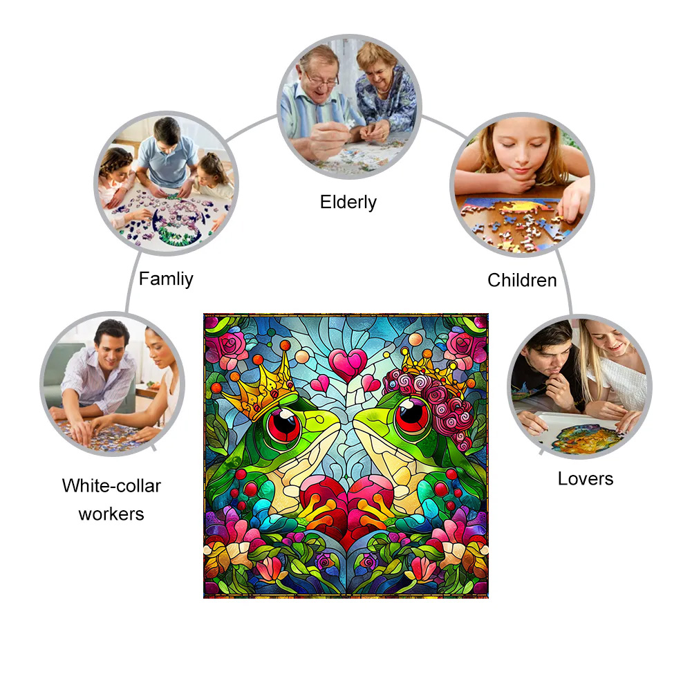 Frog Love - Wooden Jigsaw Puzzle