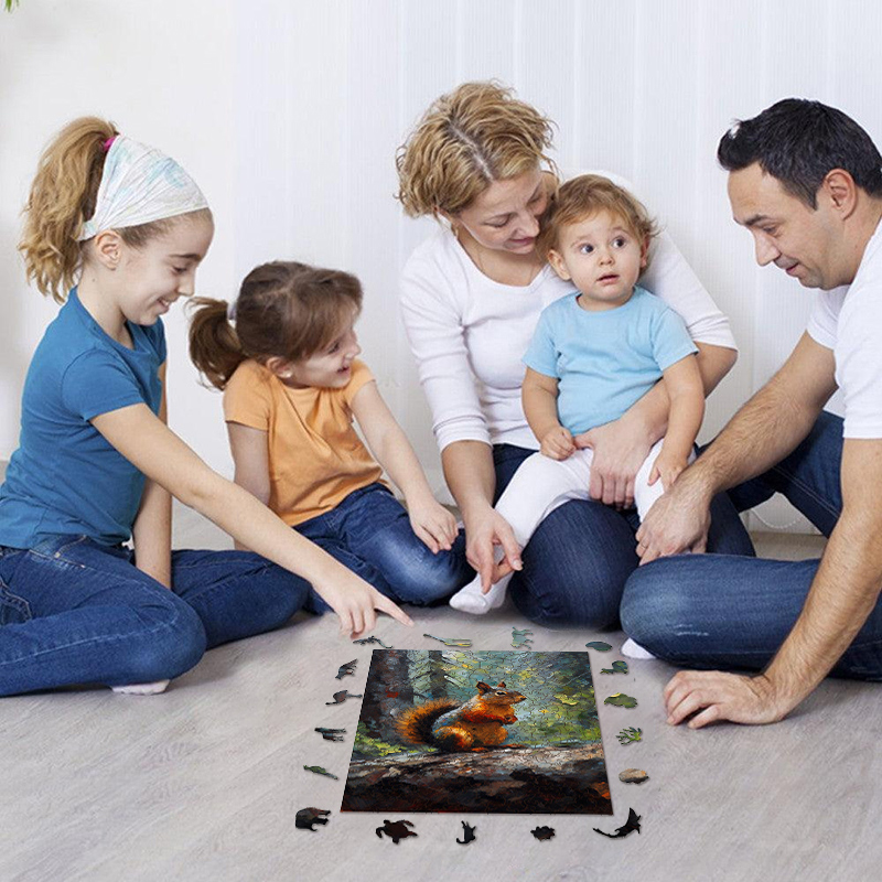 Rubbyoo Squirrel - Wooden Jigsaw Puzzle 