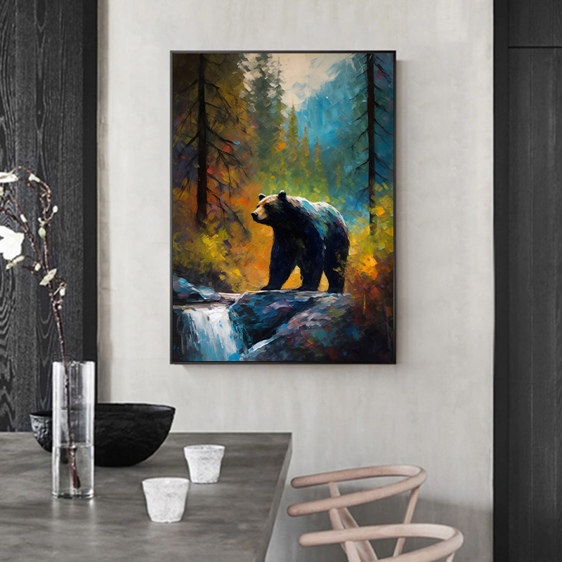 Rubbyoo Bear on the Rock by Yosemite Creek - Wooden Jigsaw Puzzle 