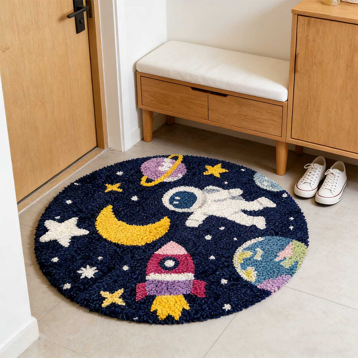 Rubbyoo Latch Hook Rug Kit - Astronaut Space | Diy Planet Carpet | Unique Handmade Craft  - image 7