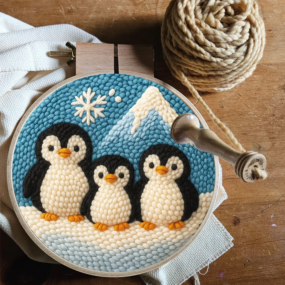 Snowy Penguin Trio Punch Needle Kit – Fun-spirit Diy Craft | Charming Winter Nook Ornament - image 8