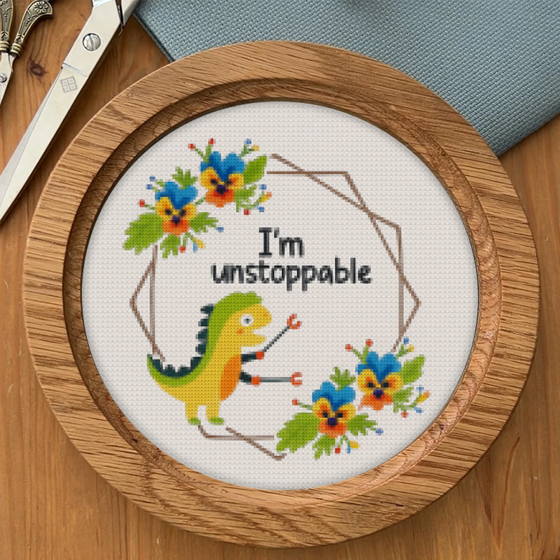 Cross Stitch Kit - Unstoppable Dinosaur | Creative Handmade Craft | Nice For Home Decor - image 4