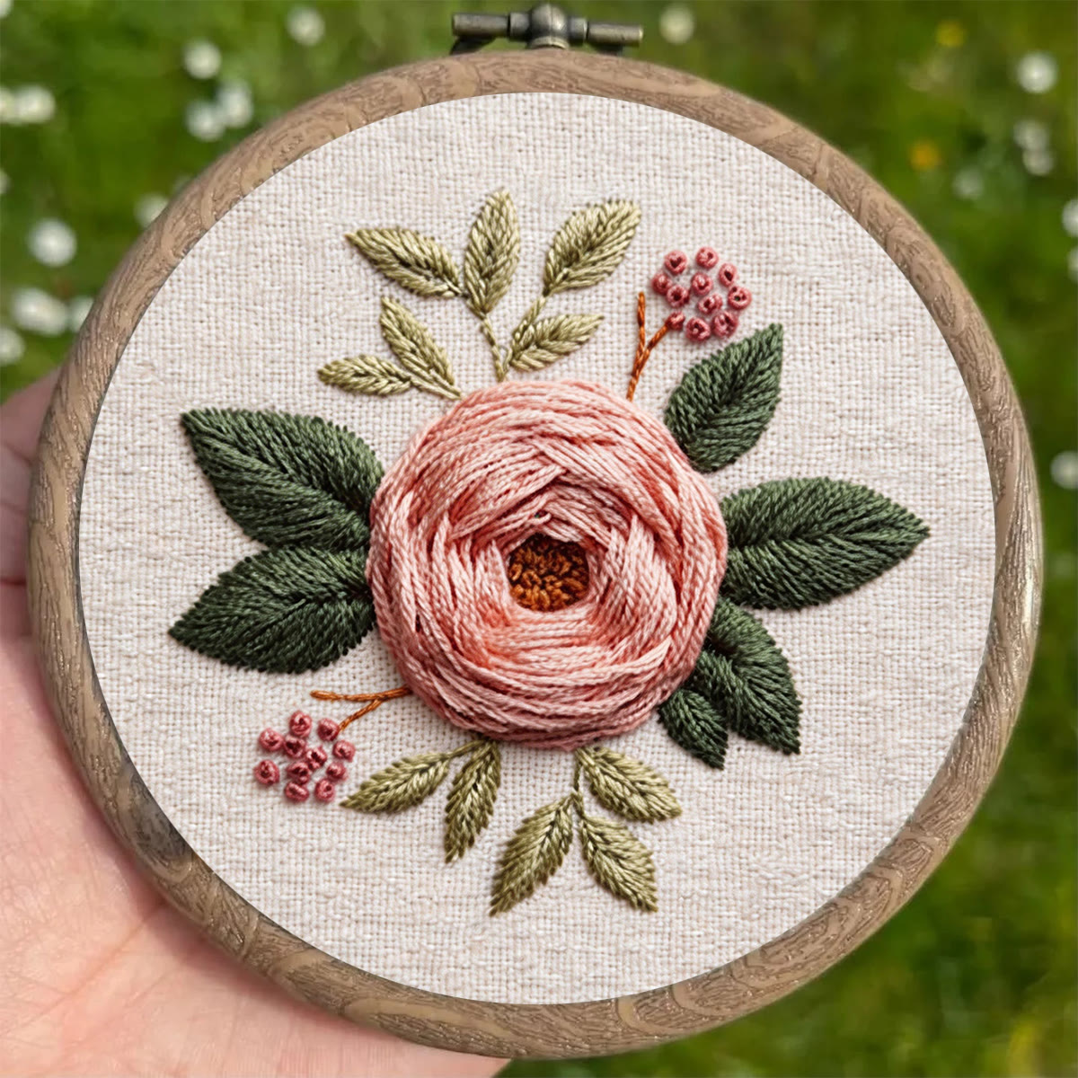Rubbyoo Embroidery Kit - Charming Rose | Floral Design Art | Embroidery Pattern For Beginner - image 4