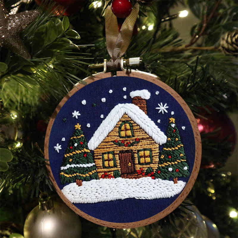 Rubbyoo Embroidery Kit -Art Winter Cottage - image 5