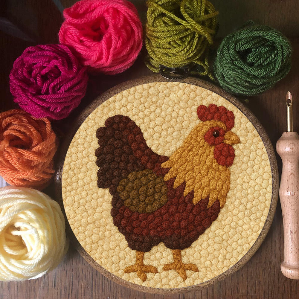  Rooster Punch Needle Kit - Perfect Craft For Animal Lovers | Handmade Beginner Set - image 9