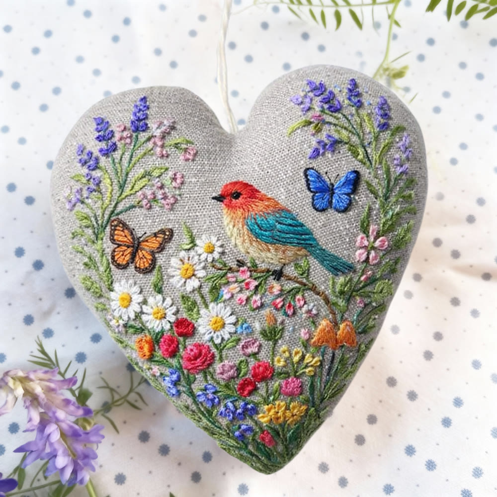 Rubbyoo Heart Embroidery Kit - Spring Garden Bird | Fun Handcraft Project | Ideal Gifting Pick - image 7