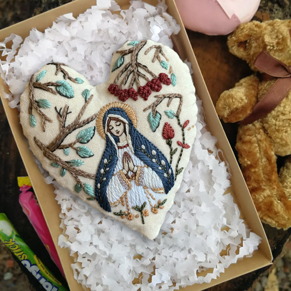 Rubbyoo Heart Embroidery Kit - Praying Woman | Handmade Catholic Craft | Diy Decorative Craft - image 5